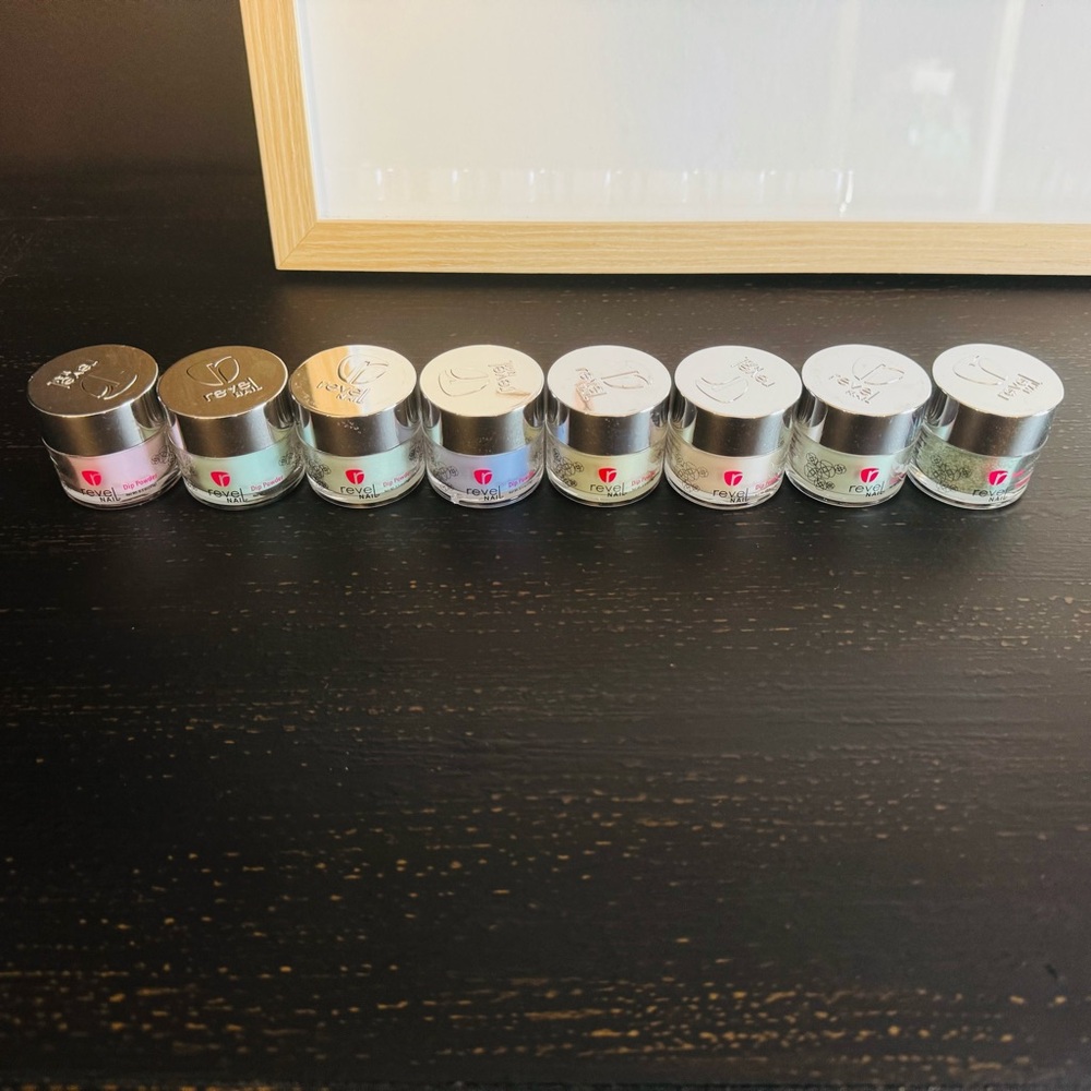 NEW (8) Revel Nail Dip Powders: Sea Glass Collection + Extra Sulu Sea + Caribe